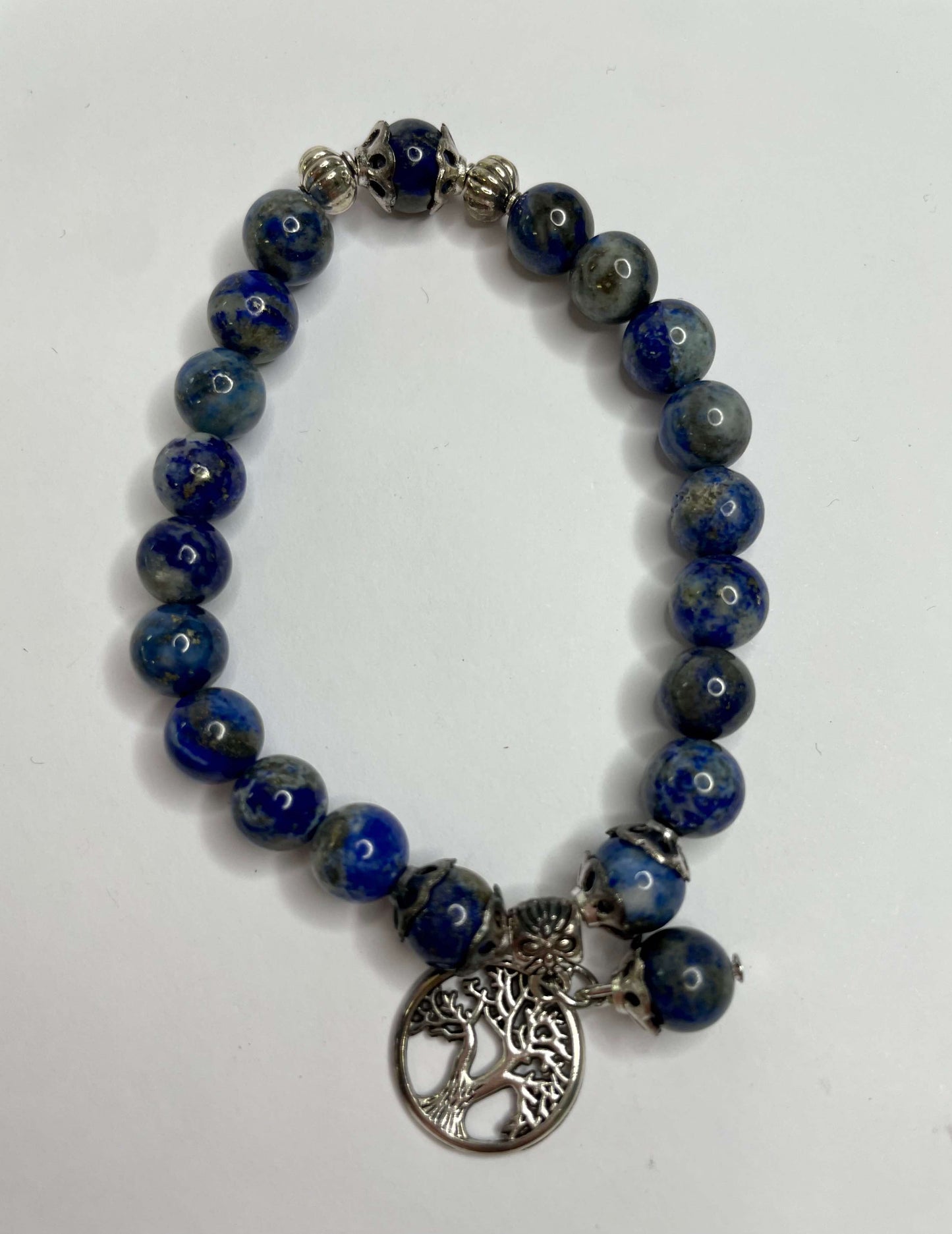 Lapis Lazuli + Silver Charm Bracelet