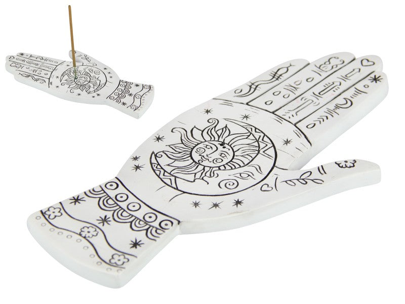 WHITE Hand Incense Holder.