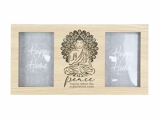 Peace Meditation Buddha twin frame 35 cm x 18cm (6x4 photos)