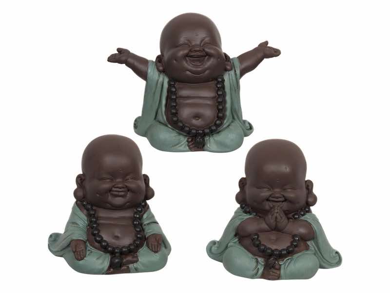 8cm Happy Turquoise Cute Budddha 3 Asstd