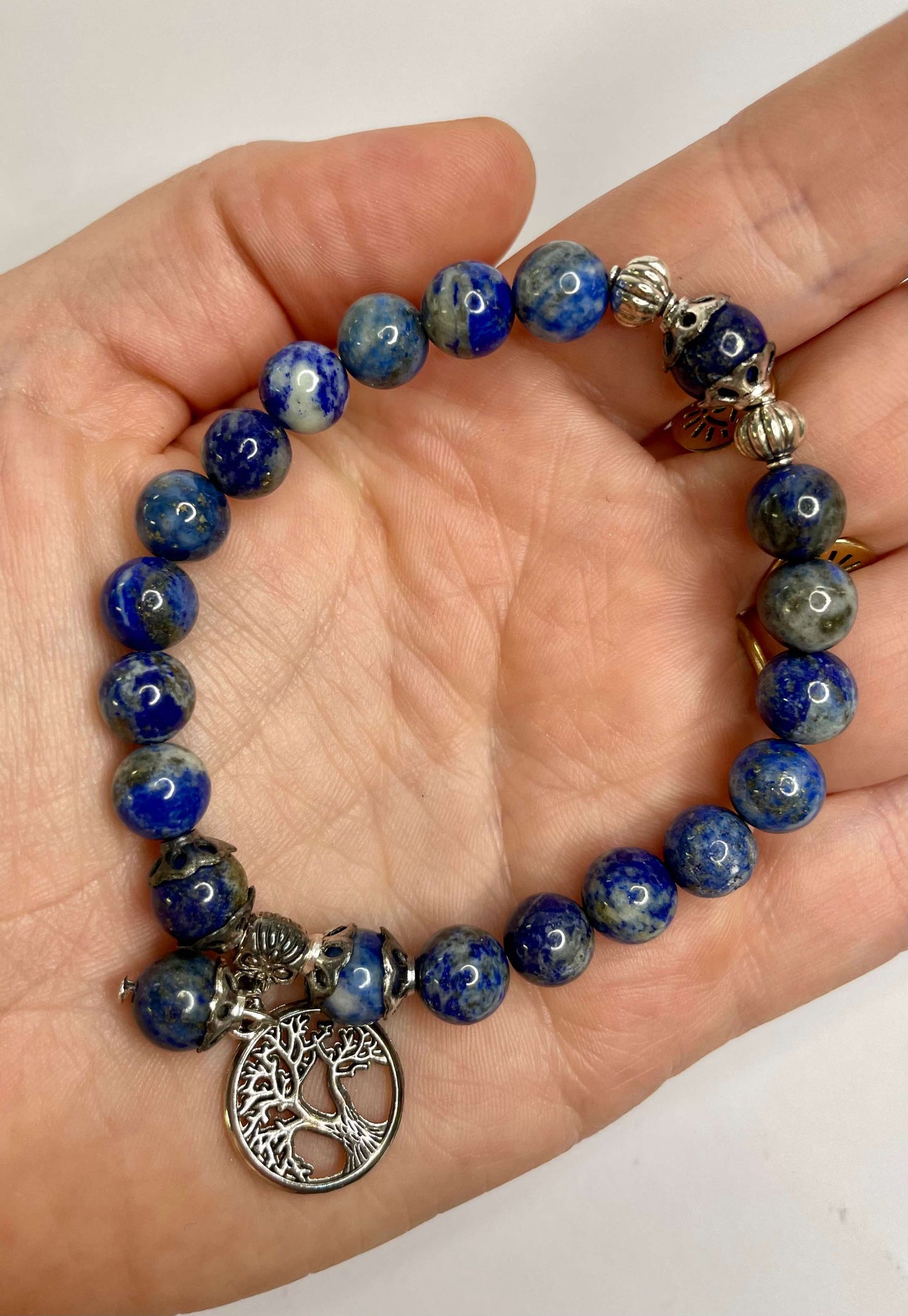 Lapis Lazuli + Silver Charm Bracelet