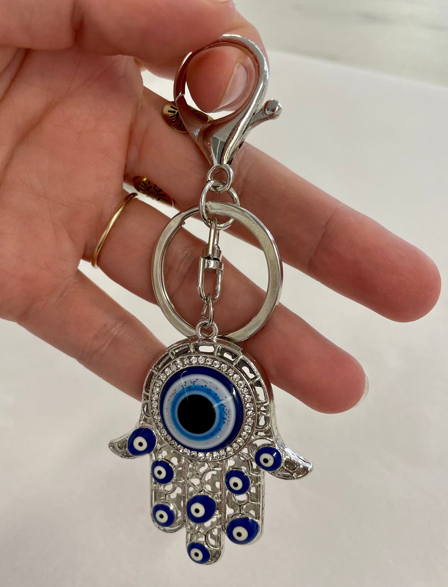 Silver Hamsa Keyring