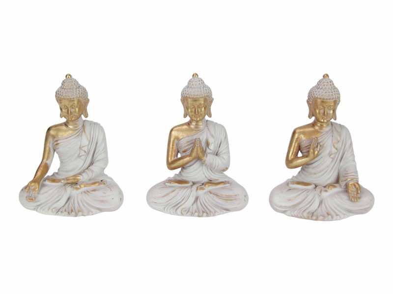 13cm Gold/Grey Rulai Buddha 3 Asstd