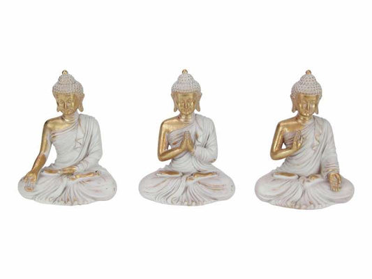 13cm Gold/Grey Rulai Buddha 3 Asstd