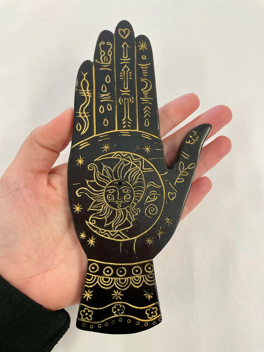 BLACK Hand incense holder