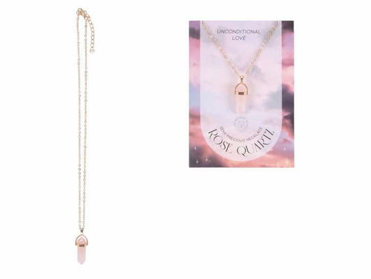 Rose Quartz Crystal Necklace