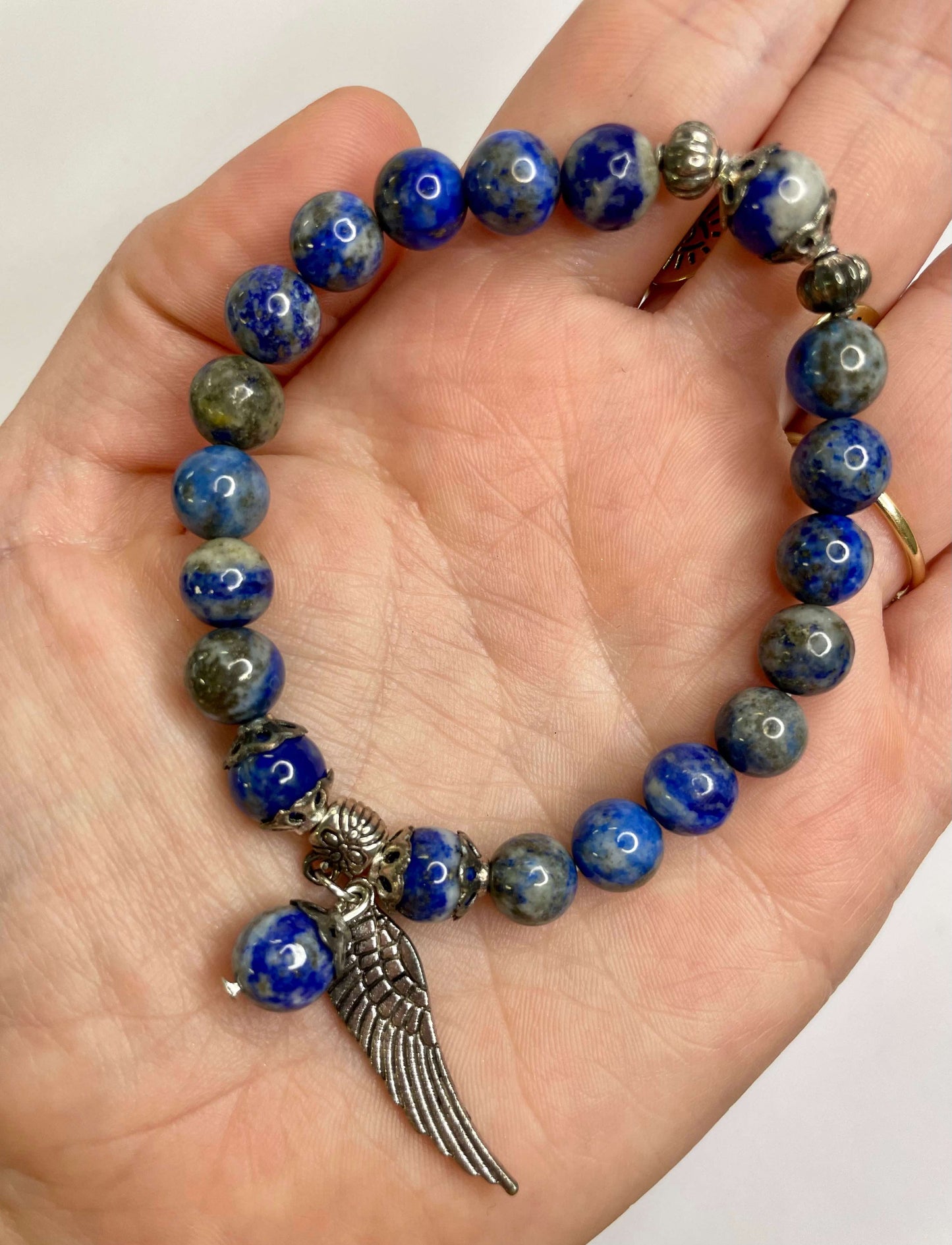 Lapis Lazuli + Silver Charm Bracelet