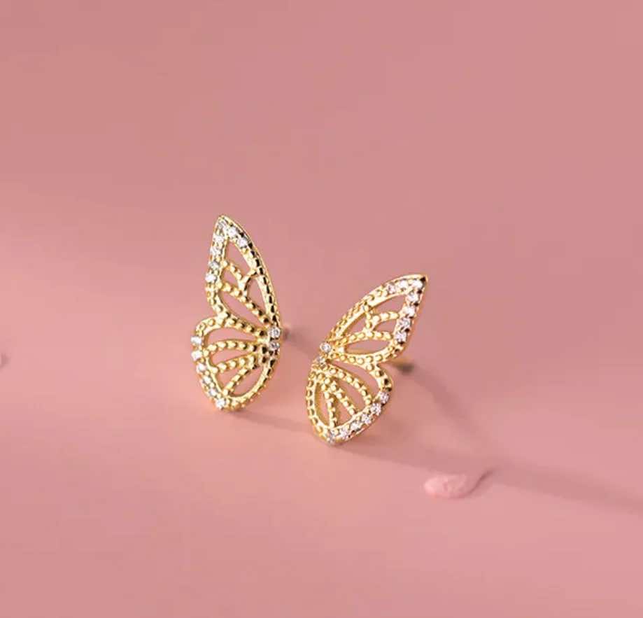 Butterfly Stud 18k Gold Earrings