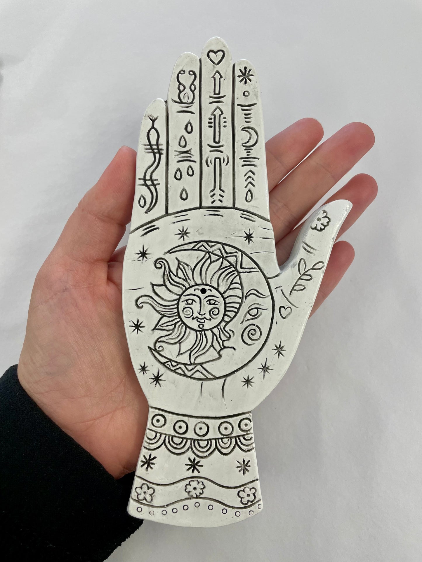 WHITE Hand Incense Holder.