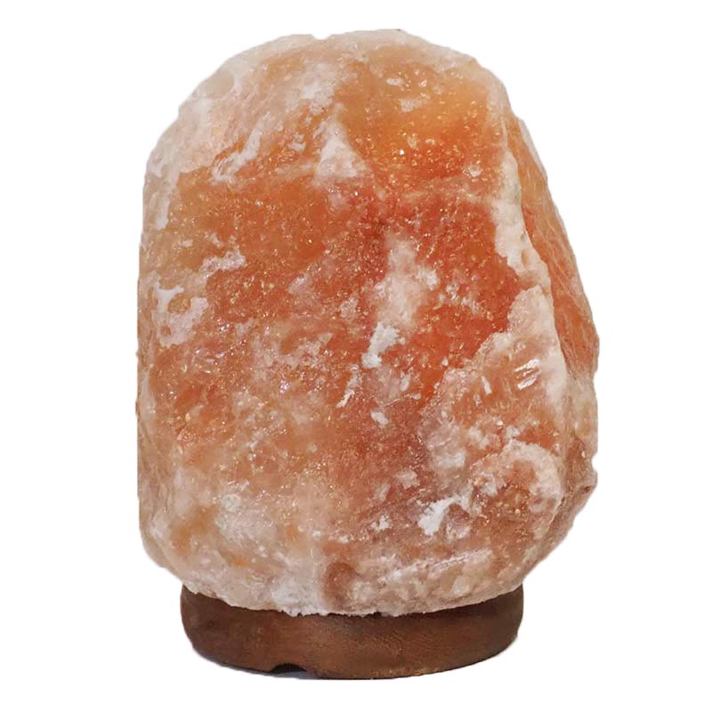 3-5kg Natural Shaped Himalayan Salt Lamp - Timber Base