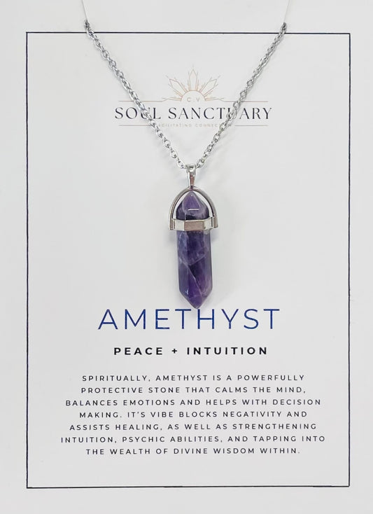 Amethyst Double Terminated Points Necklace