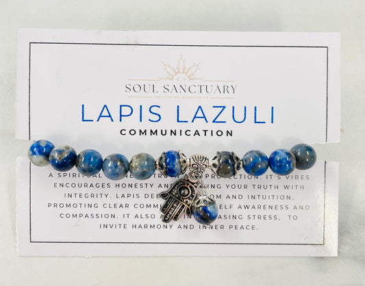 Lapis Lazuli + Silver Charm Bracelet