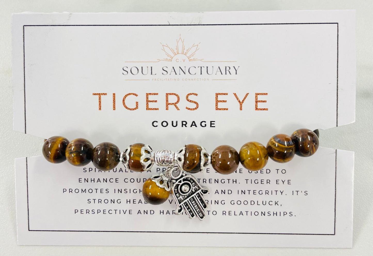 Tiger Eye + Silver Charm Bracelet