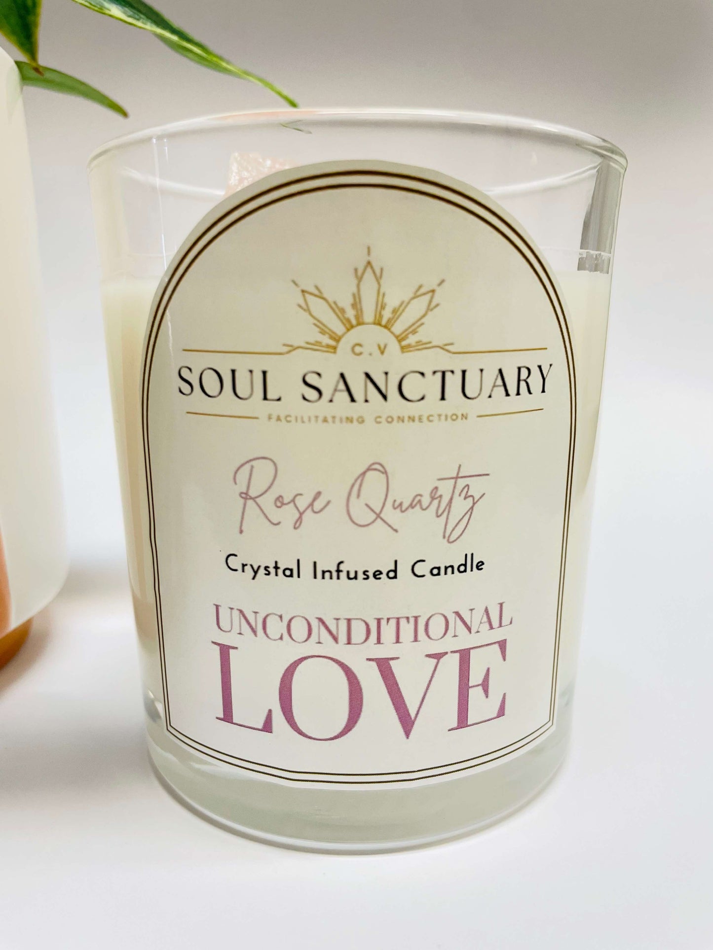 Rose Quartz Candle - UNCONDITIONAL LOVE