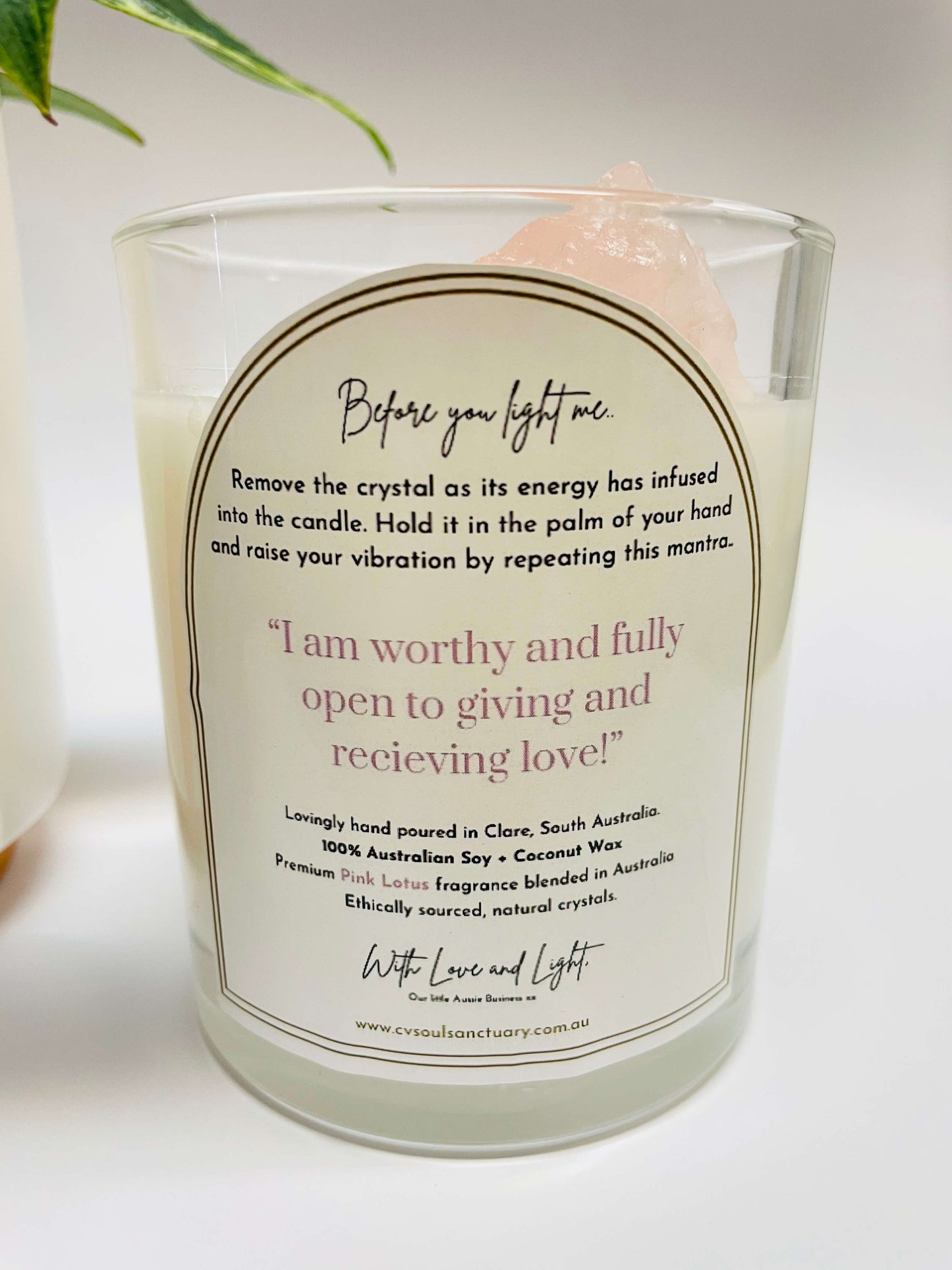 Rose Quartz Candle - UNCONDITIONAL LOVE