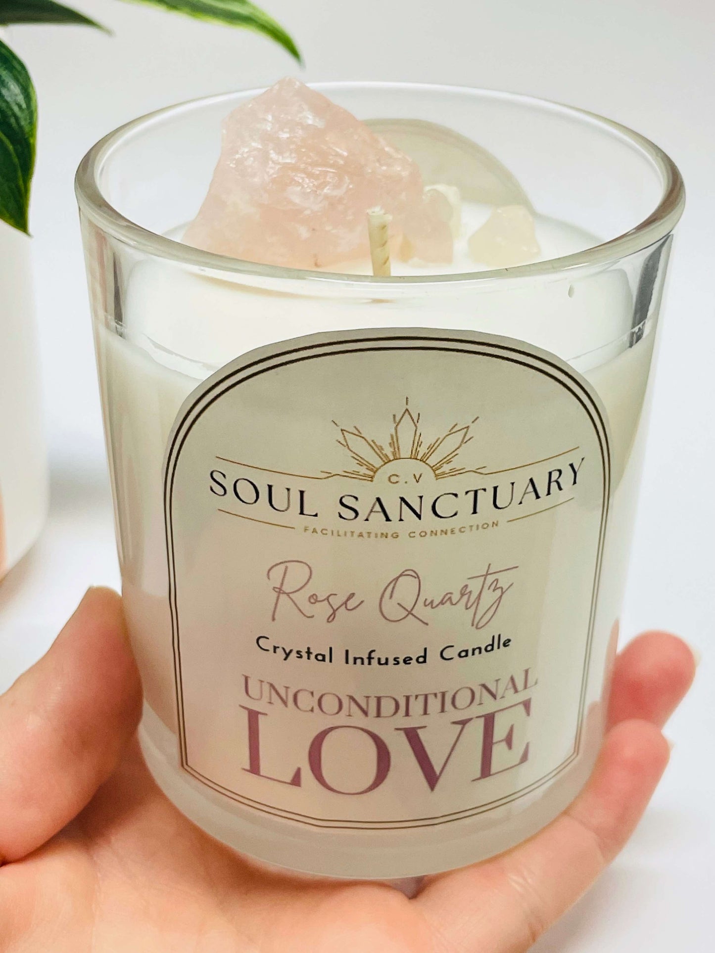 Rose Quartz Candle - UNCONDITIONAL LOVE