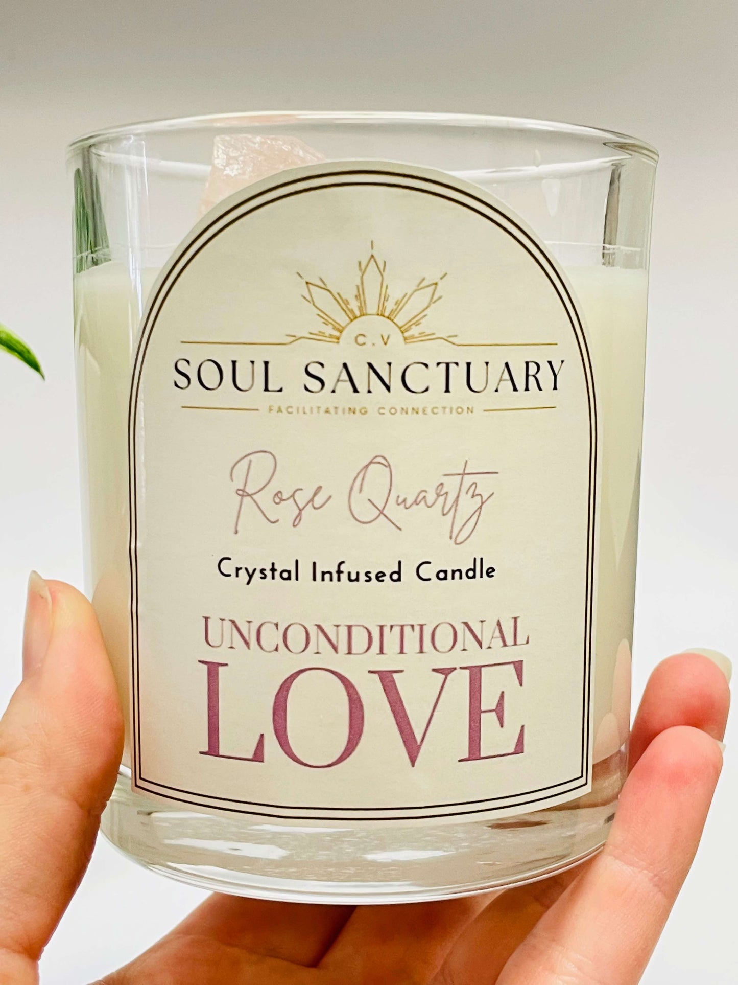 Rose Quartz Candle - UNCONDITIONAL LOVE