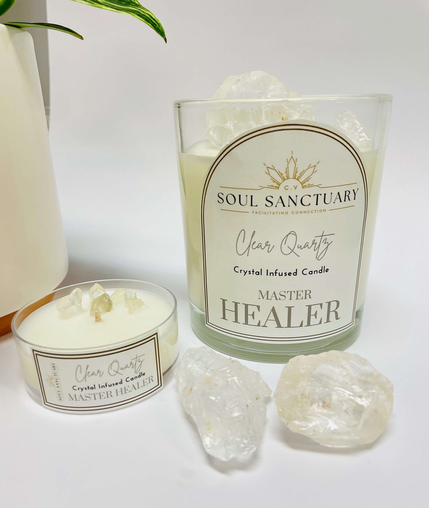 Clear Quartz Candle - MASTER HEALER