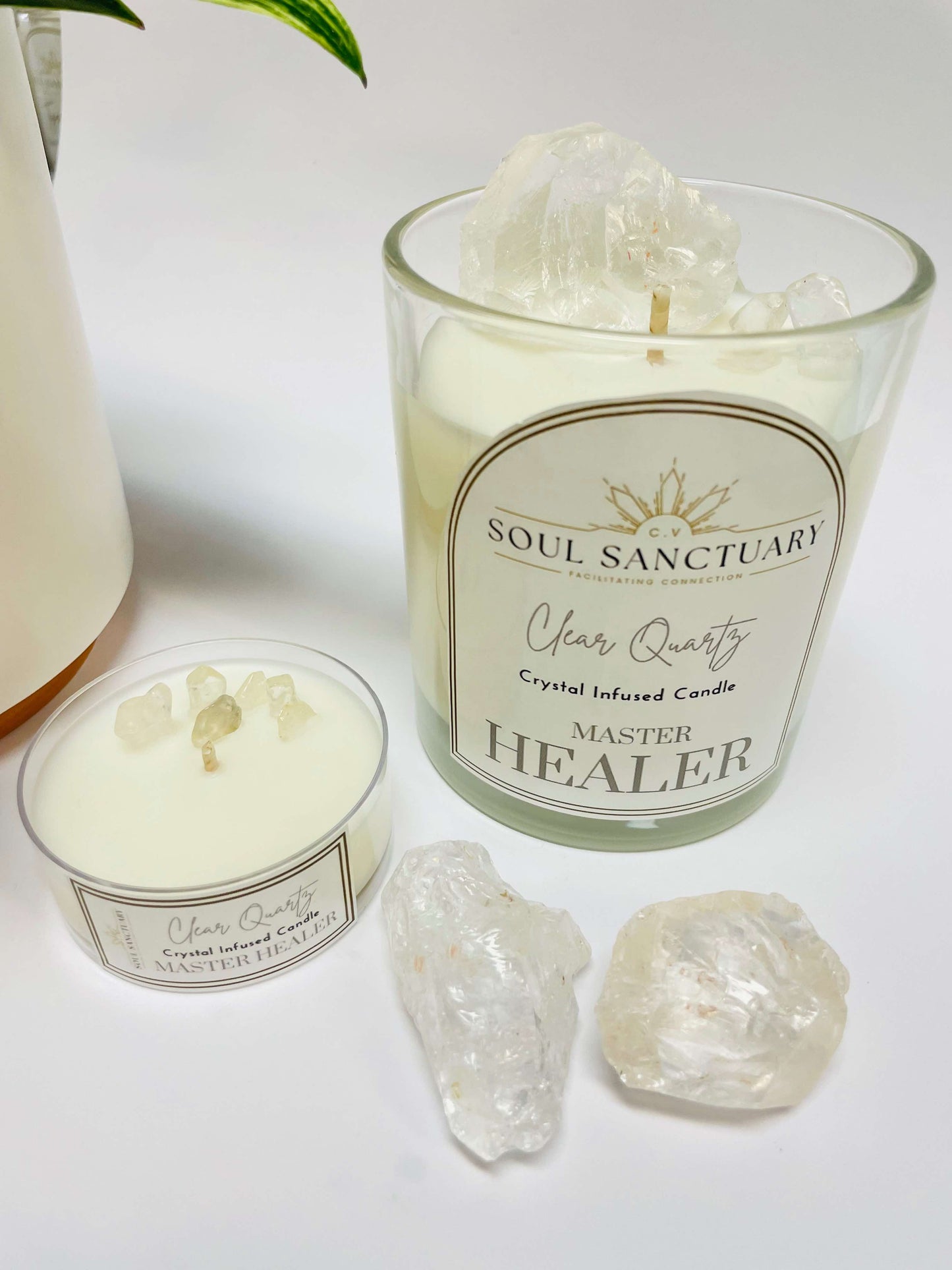 Clear Quartz Candle - MASTER HEALER