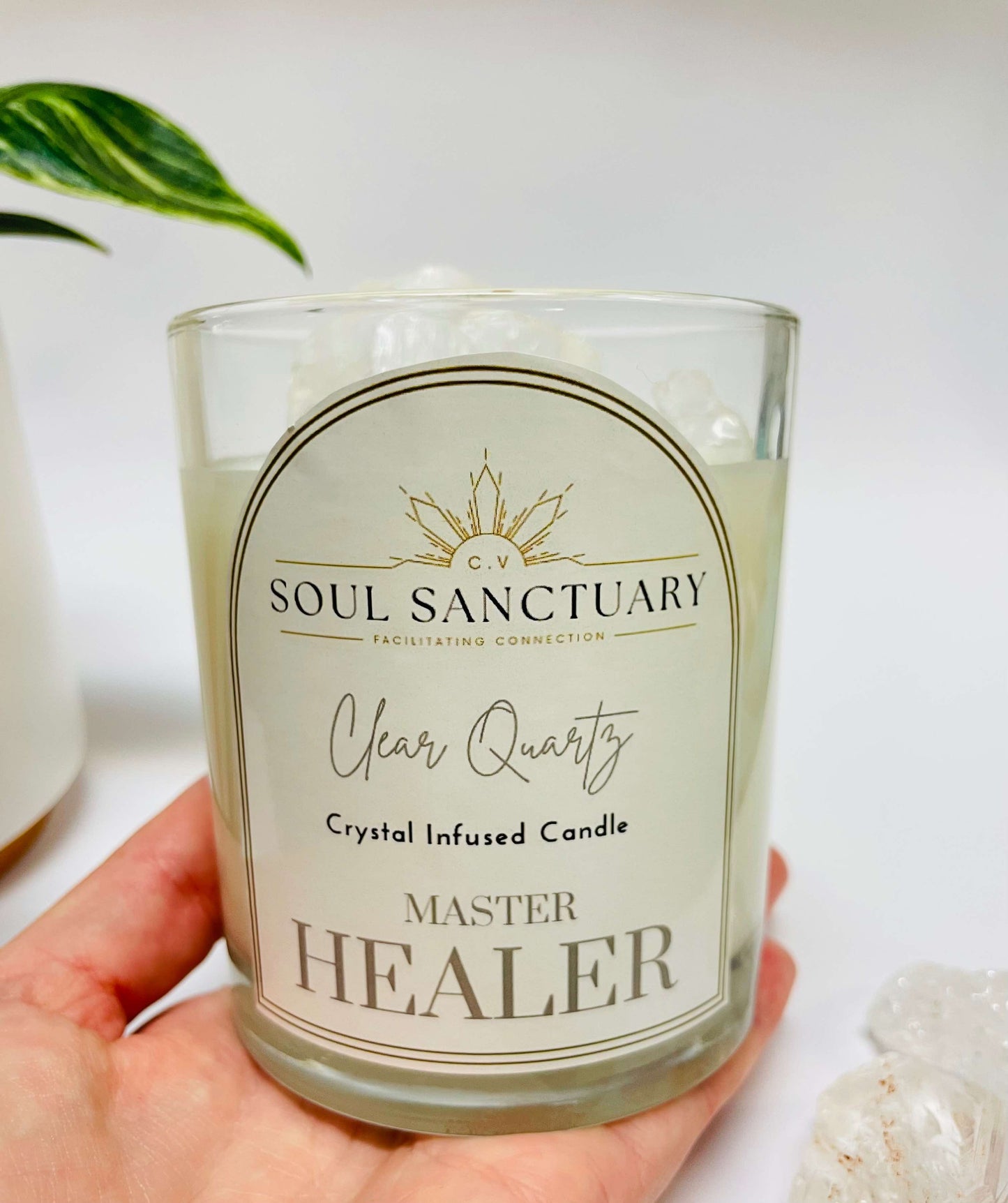 Clear Quartz Candle - MASTER HEALER