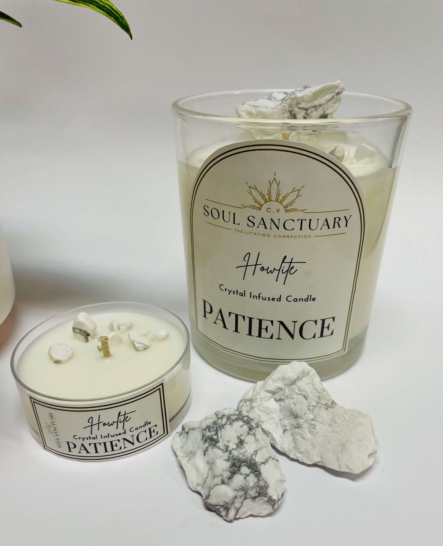 Howlite Candle - PATIENCE