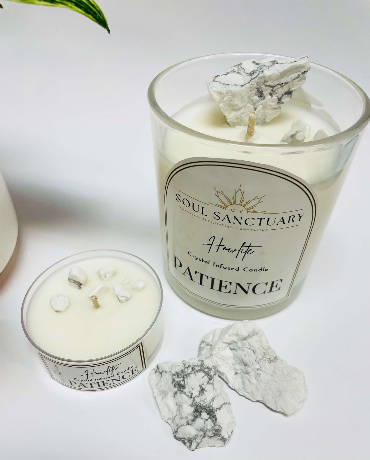 Howlite Candle - PATIENCE