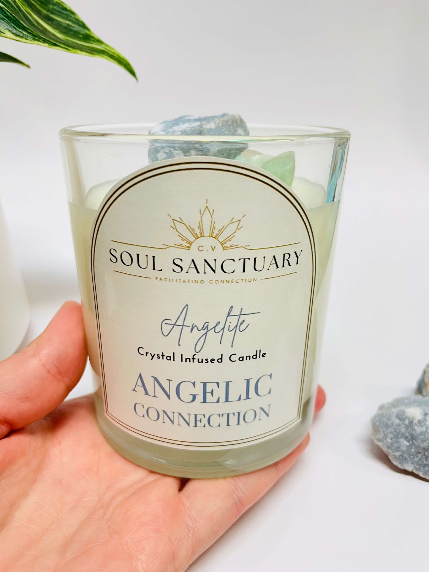 Angelite Candle - ANGELIC CONNECTION