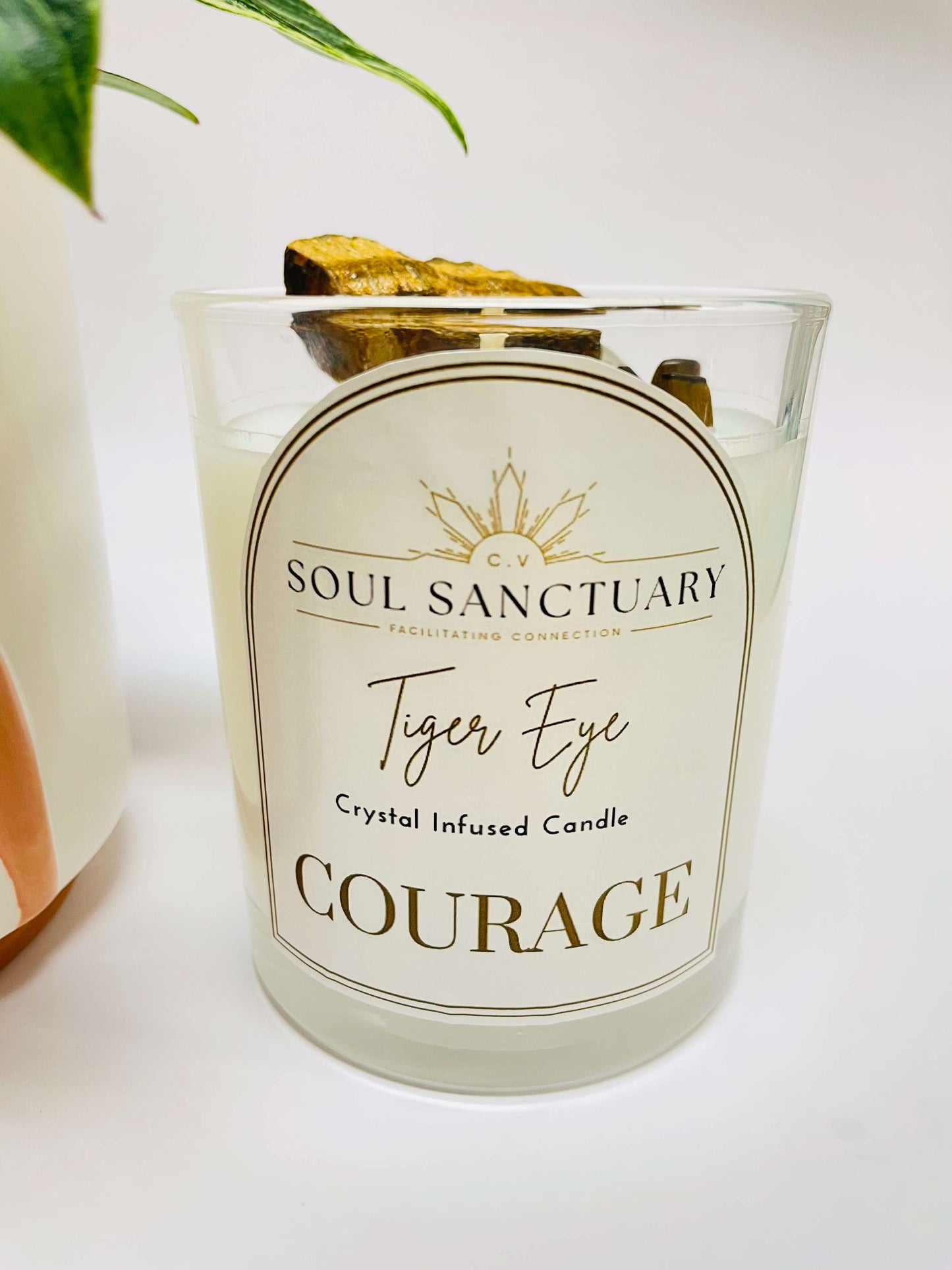 Tigers Eye Candle - COURAGE