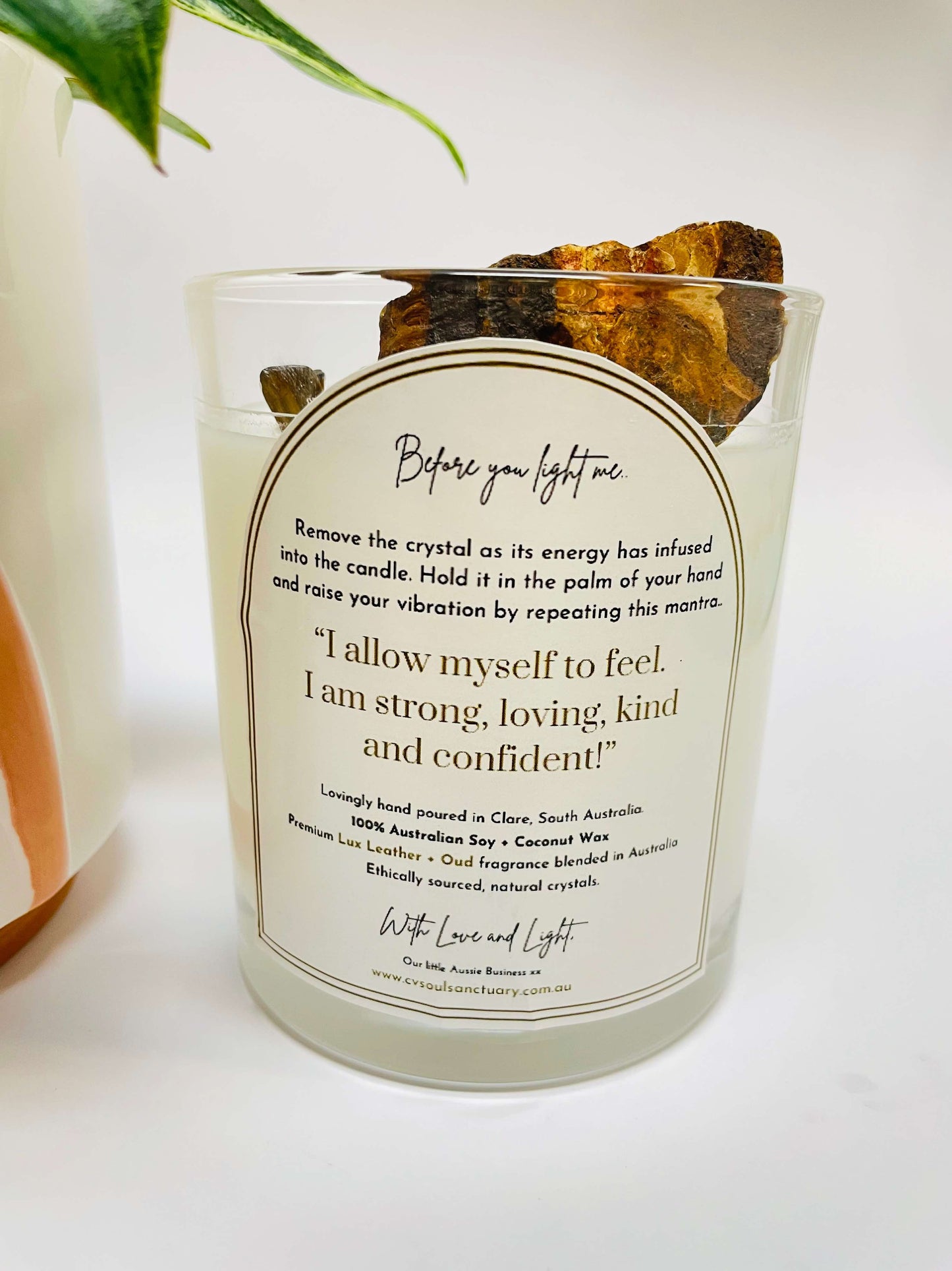 Tigers Eye Candle - COURAGE