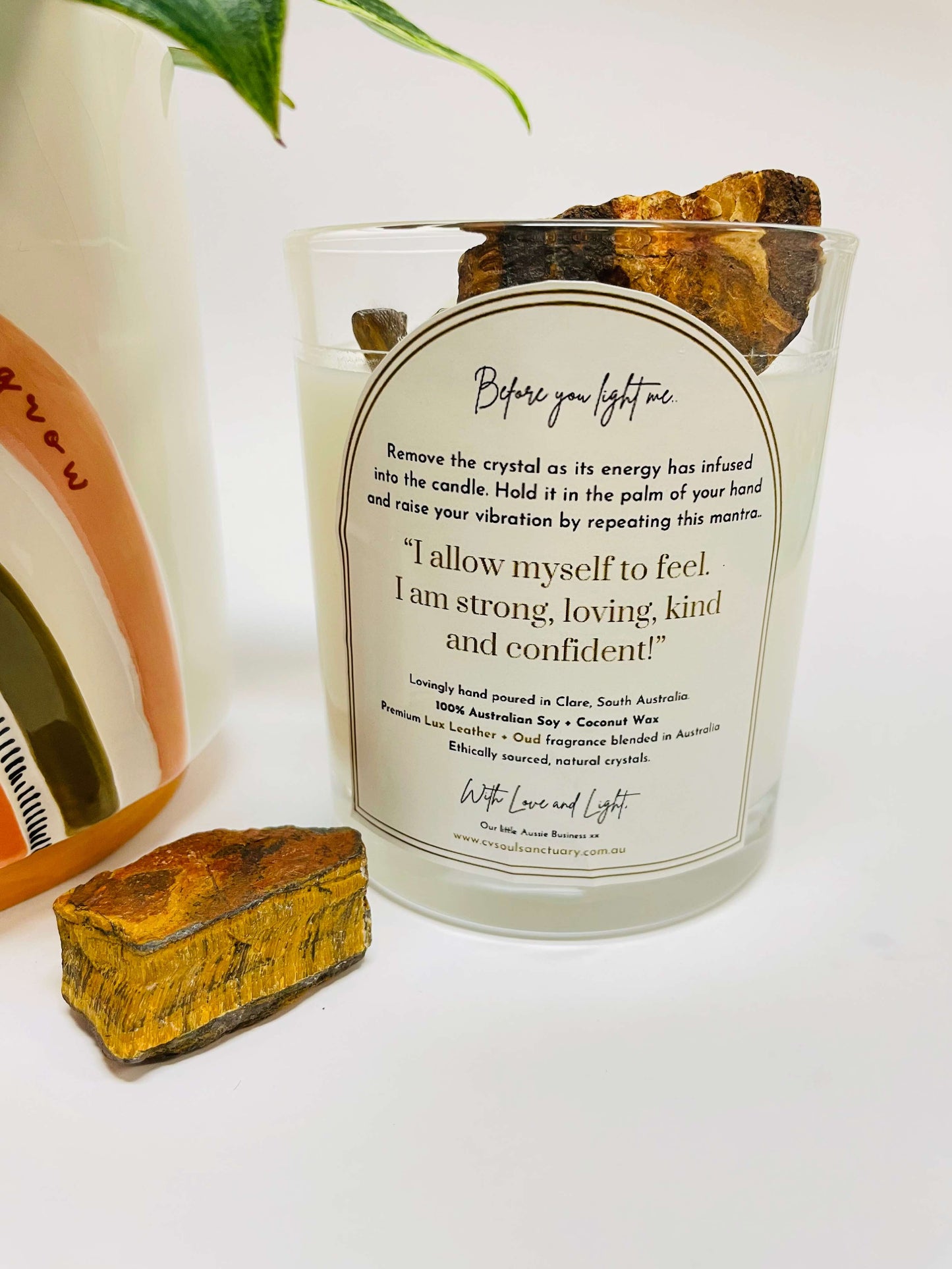 Tigers Eye Candle - COURAGE