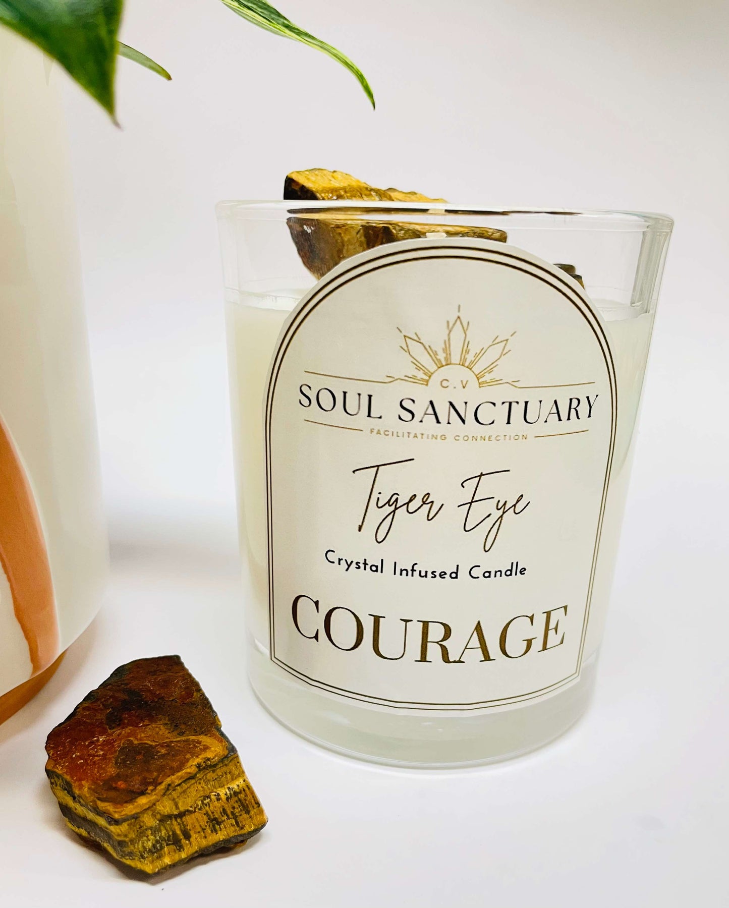 Tigers Eye Candle - COURAGE