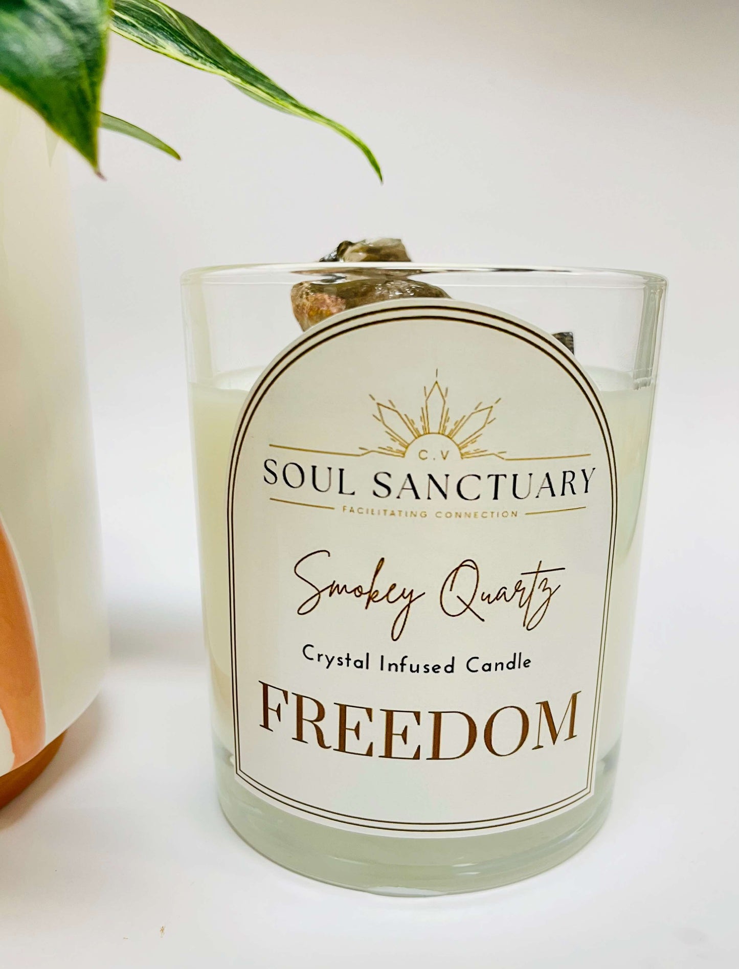 Smokey Quartz Candle - FREEDOM