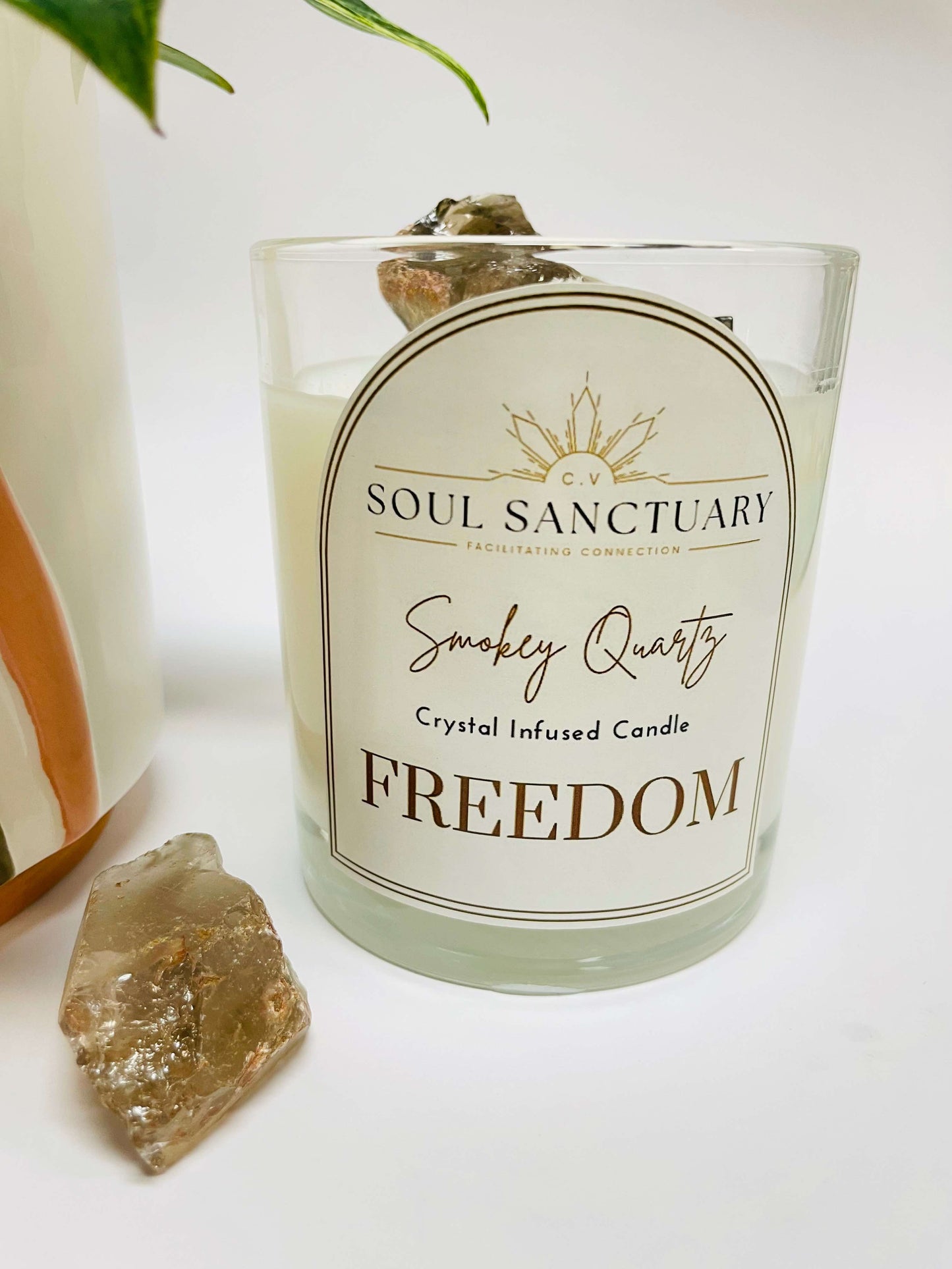 Smokey Quartz Candle - FREEDOM