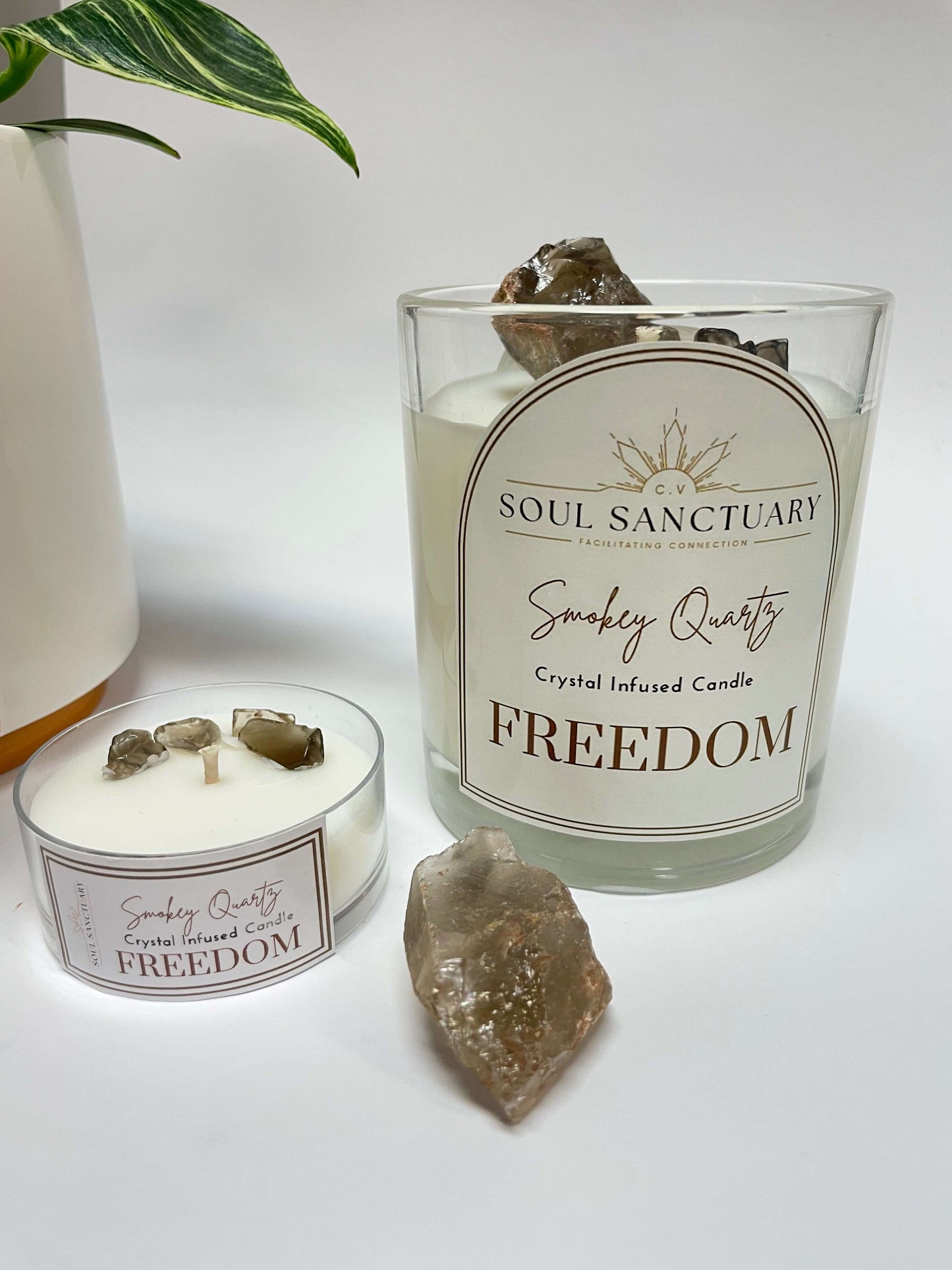 Smokey Quartz Candle - FREEDOM