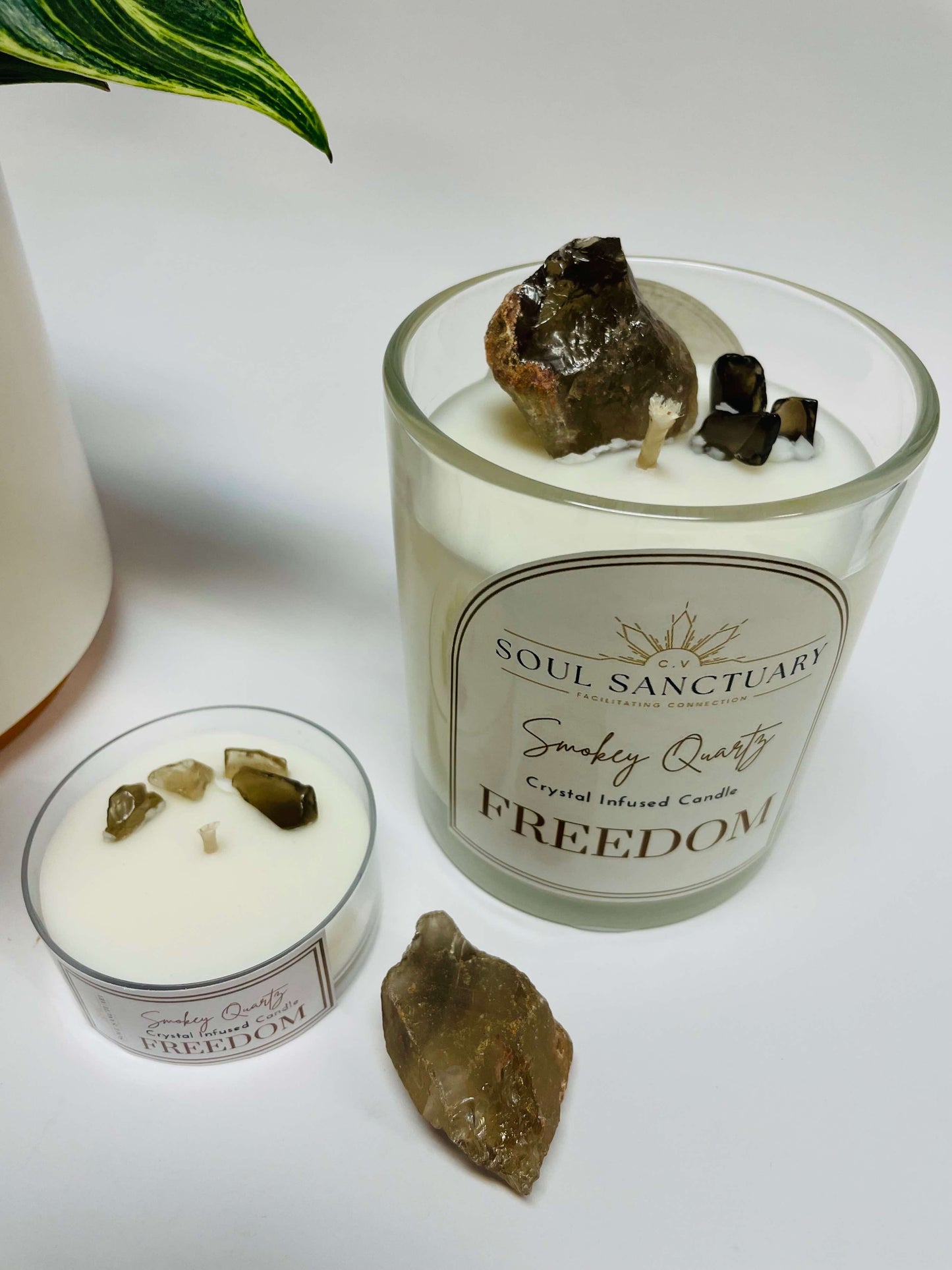 Smokey Quartz Candle - FREEDOM