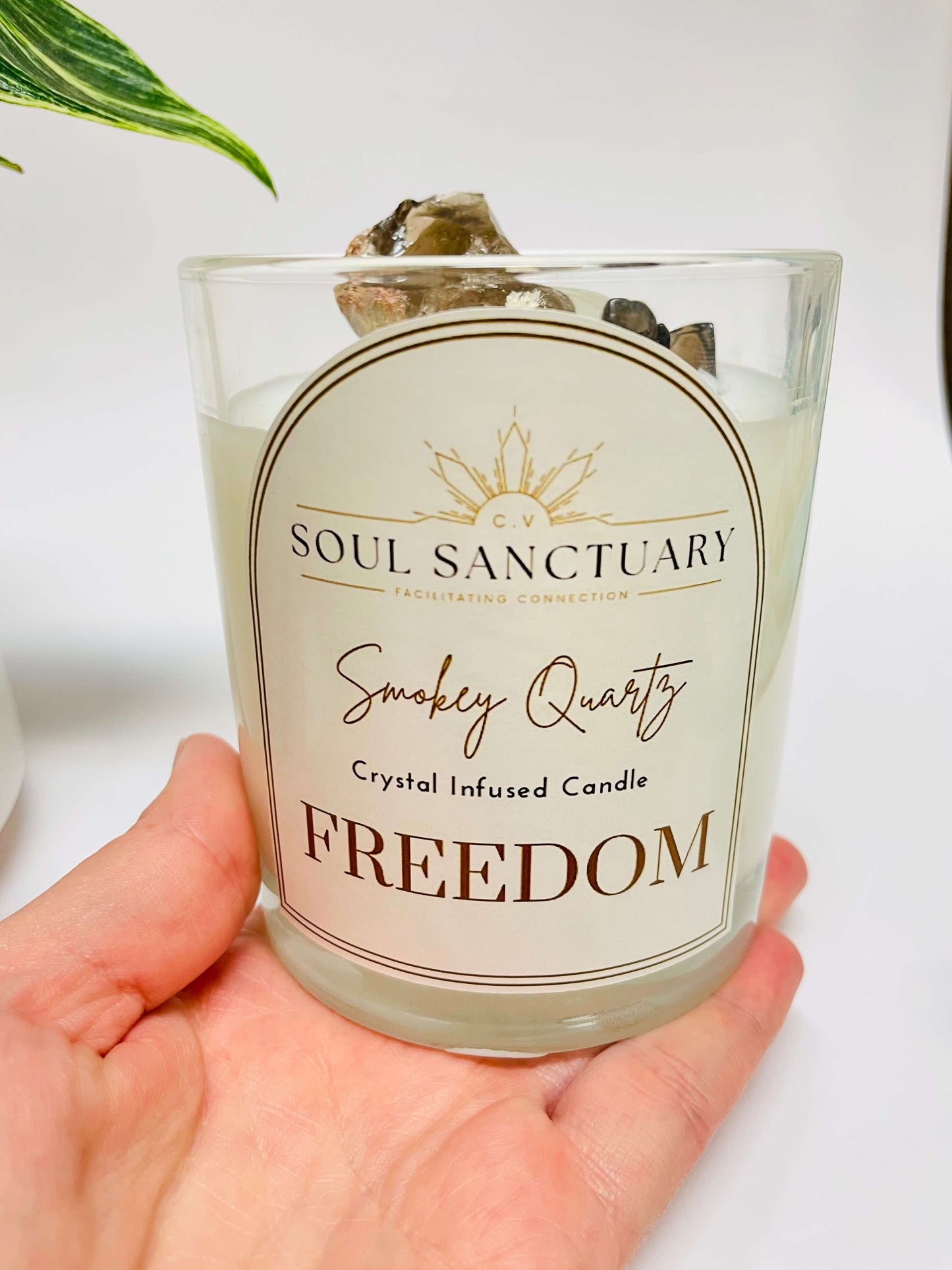 Smokey Quartz Candle - FREEDOM